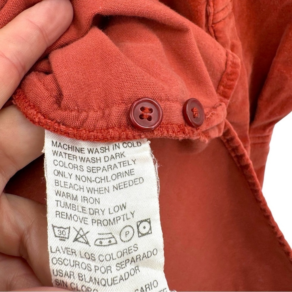 Vintage Liz Claiborne Velour Button Down Shirt Rust Orange Loose Fit Plus Sz 20 - Picture 11 of 11